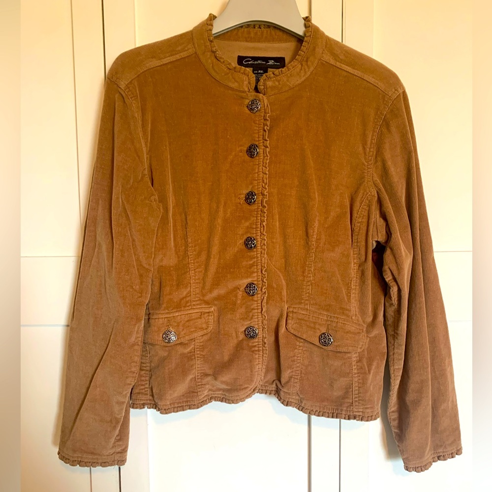 Tan Corduroy Jacket-Christiana Zinn , Size Petite XL